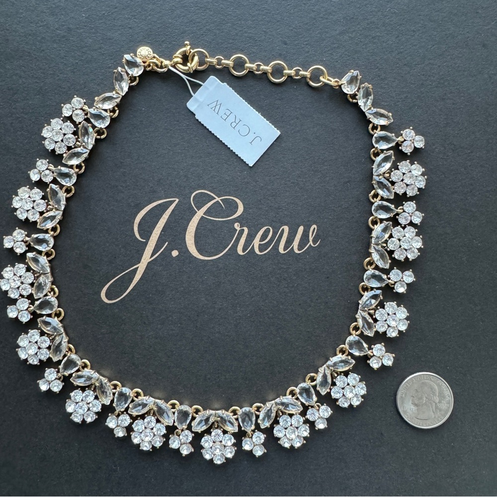 🌱 J. Crew forget-me-not crystal necklace - Picture 2 of 3